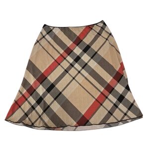 Wrapper Beige and Black Plaid Midi Skirt